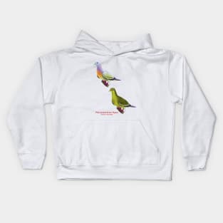 Pink-necked Green Pigeon | Treron vernans ⚥ Kids Hoodie